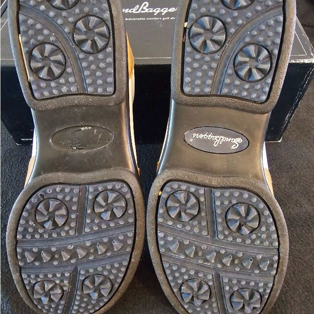 Women's White and Tan Athletic Shoes - Picture 2 of 3